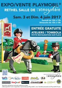 Exposition et ventes de Playmobil de Rethel. Du 3 au 4 juin 2017 à Rethel. Ardennes.  10H00